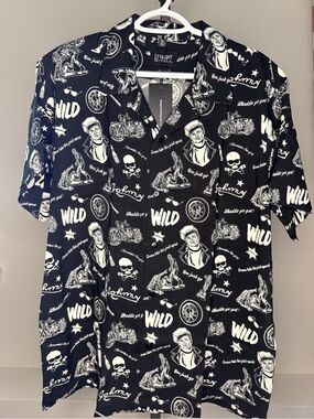 Print Short-Sleeve Straight to Hell Shirt - Black
